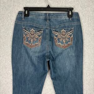 Indigo Thread Co Jeans Womens 4 Bootcut Embroidered Stitch Pocket Boho Rodeo Y2K